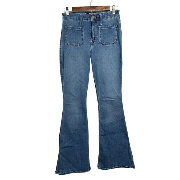 Hollister Denim - Hollister Jeans Womens High Rise Flare Light Wash Fade Stretch Denim 27R‎